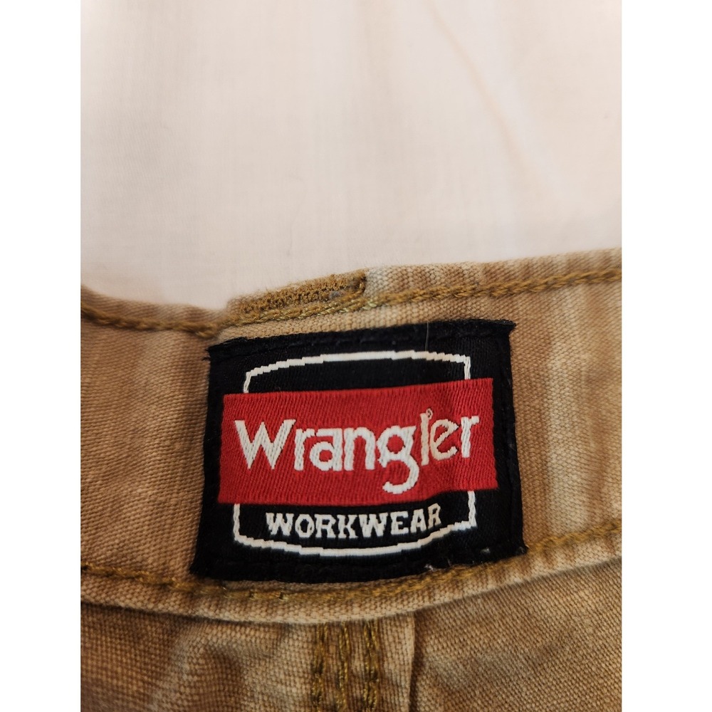 Wrangler Workwear Mens Cargo Canvas Pants Tan Ripstop Reinforced Knee 36x32 - Picture 13 of 15